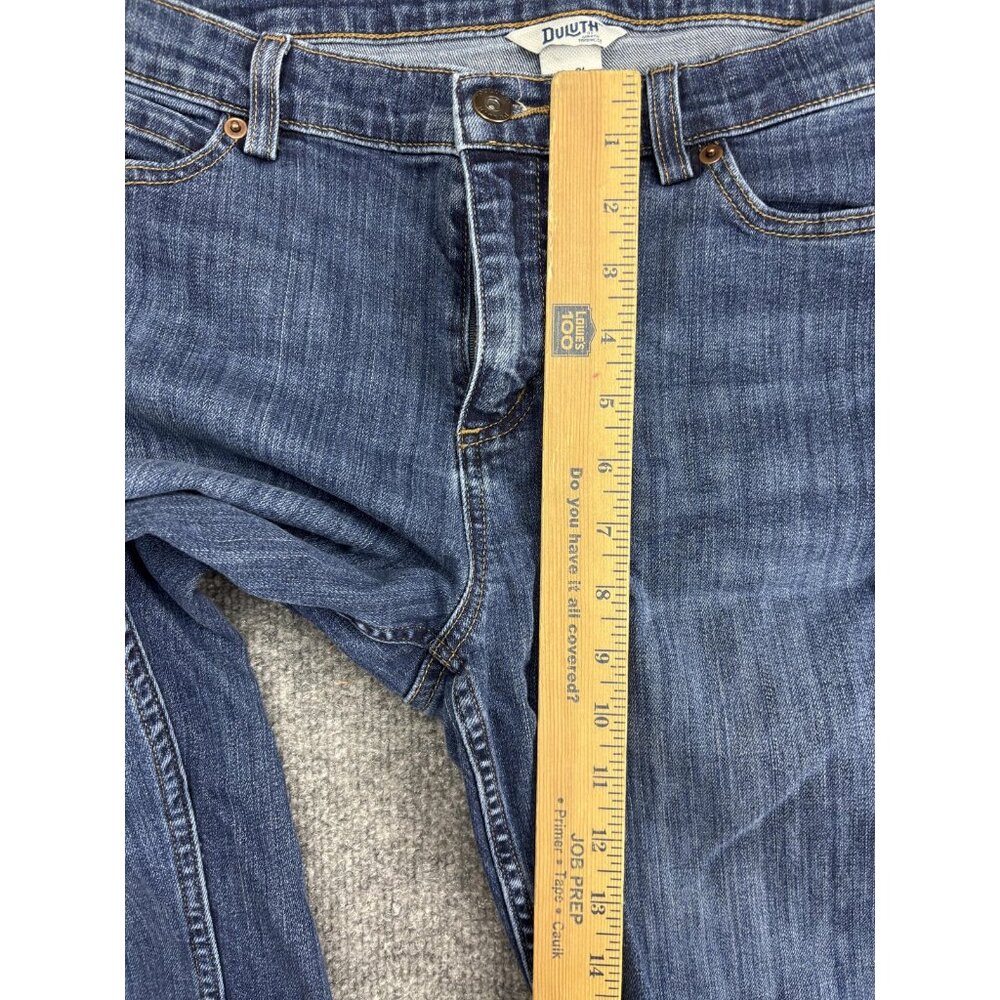 Duluth Trading Co Straight Jeans Womens 12 Blue Med Wash Mid Rise Stretch 12x31 - Picture 4 of 8